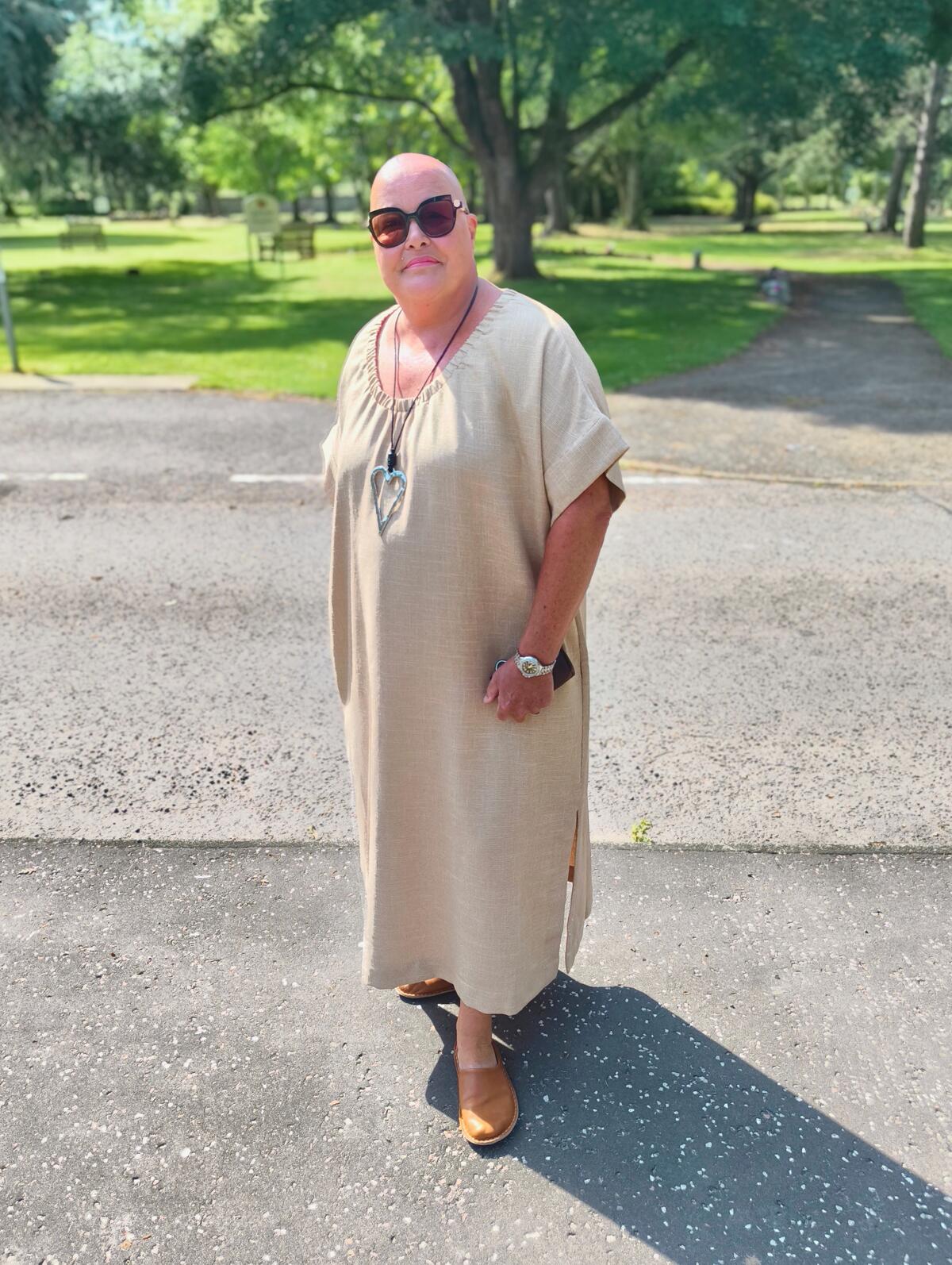 mum garbed in her spud sack.